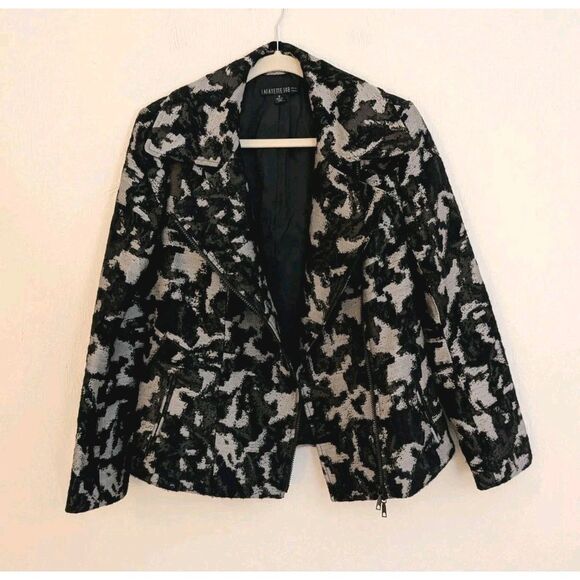 Lafayette 148 New York Blazer Size 8 Moto Jacket Wool Blend Shimmer - Picture 1 of 5